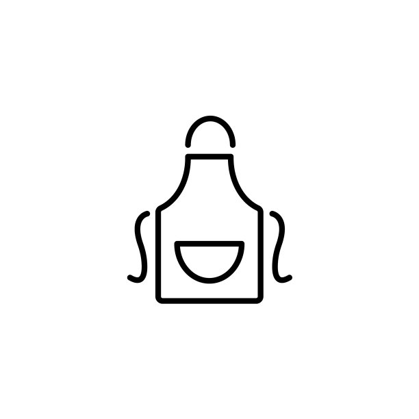 网线图标围裙黑色在白色的背景图片下载