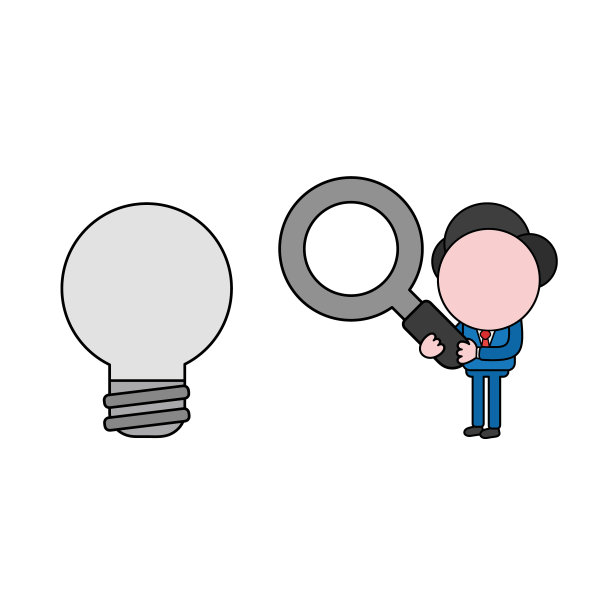 商人人物拿着放大镜图片下载