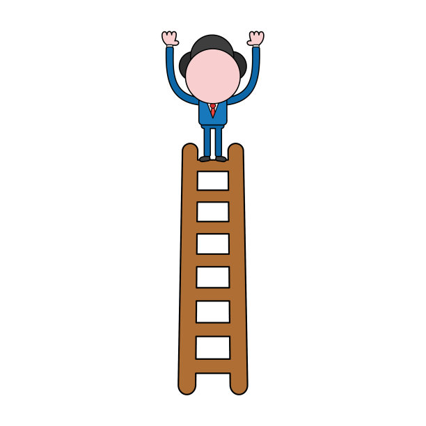 商人的性格站在木头的顶端图片下载