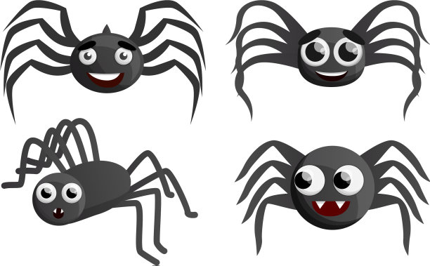 蜘蛛图标设置卡通风格图片下载