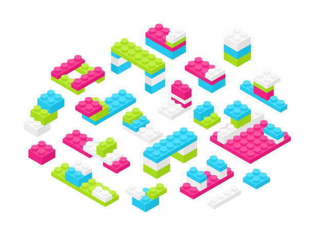 收集等距彩色塑料图片下载