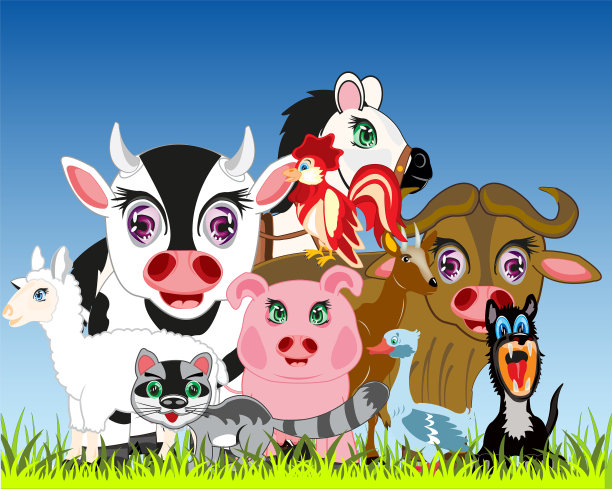 许多不同的宠物在一年的林间空地图片下载