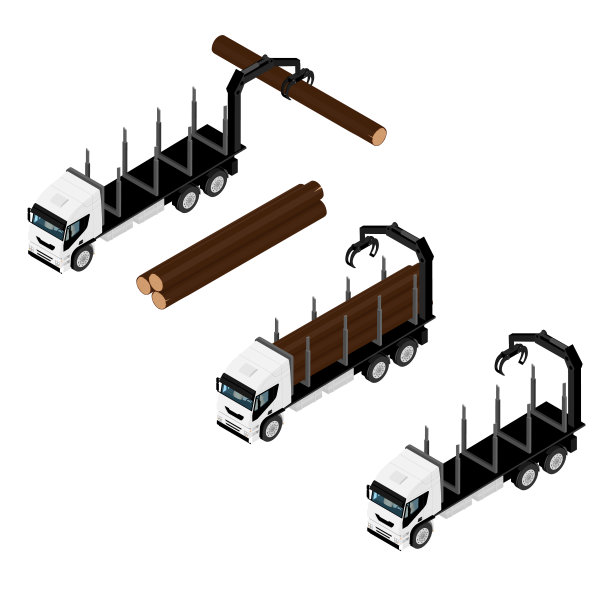 测井车的等距视图被隔离在白色区域图片下载