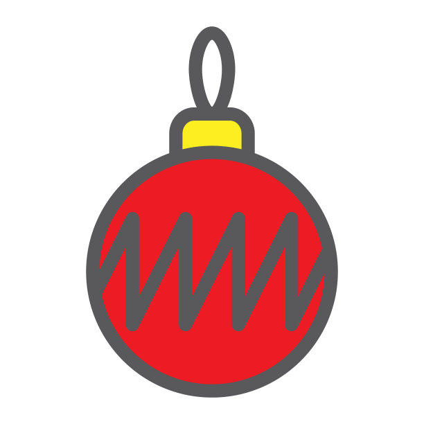 圣诞树球填充轮廓图标圣诞和图片下载