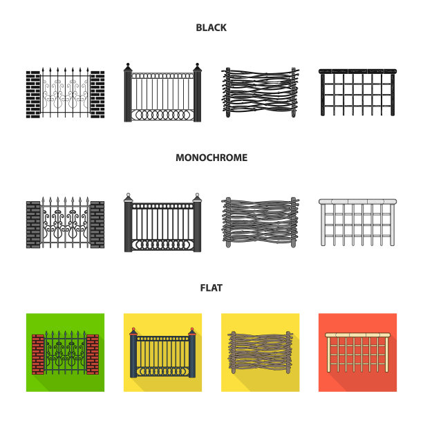 门和围栏图标集图片下载