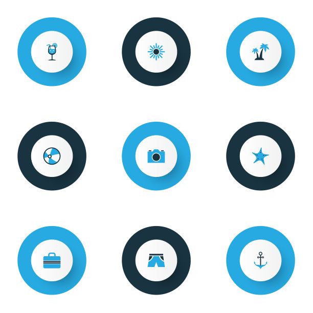 太阳图标彩色设置与视频气球图片下载