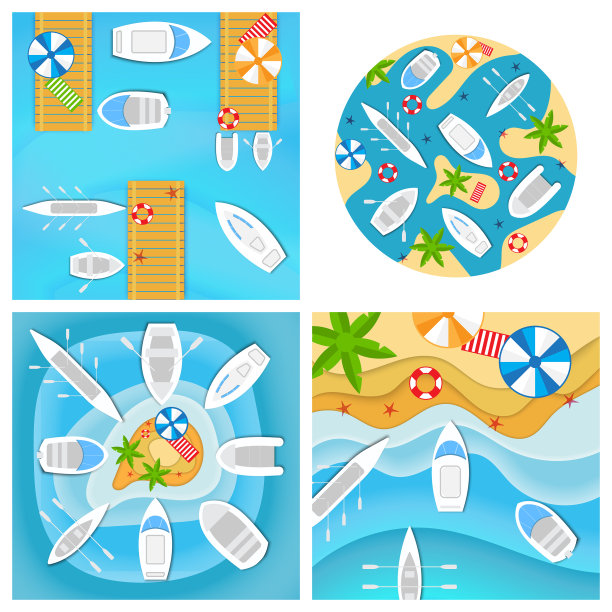 设置四张照片与船和游艇图片下载