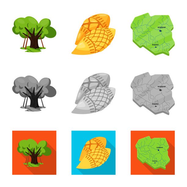 设计传统和旅游标志套装图片下载