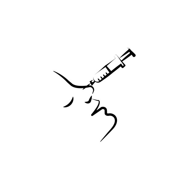 注射器在鼻子图标元素抗老化图片下载