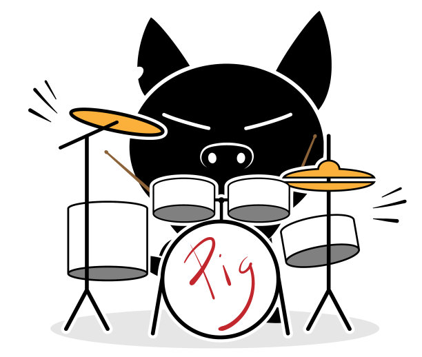 白色背景上的猪标志图片下载