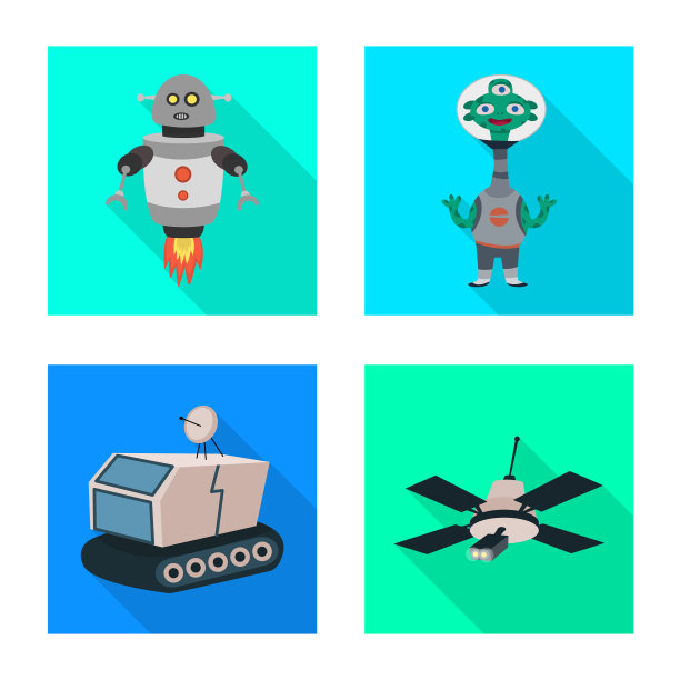 孤立对象科学和宇宙符号集图片下载