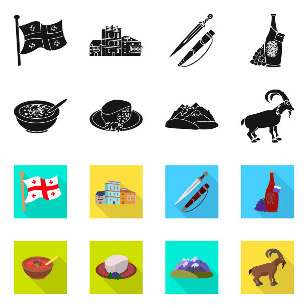 设计文化观光标志套装图片下载