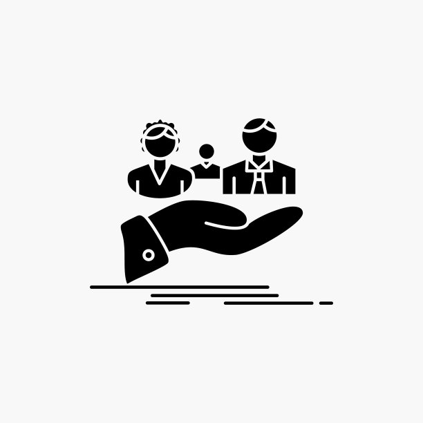 保险健康家庭生活手字形图标图片下载