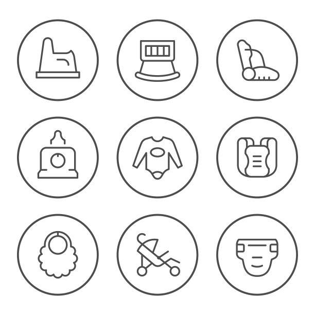 设置圆形线条图标baggoods图片下载