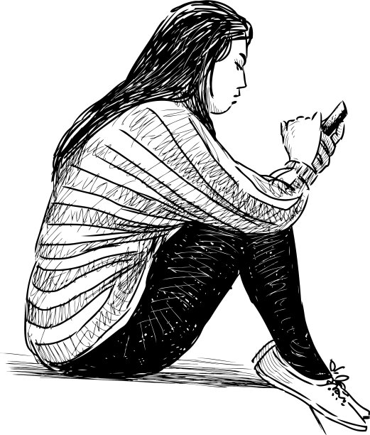 有手机的女孩图片下载