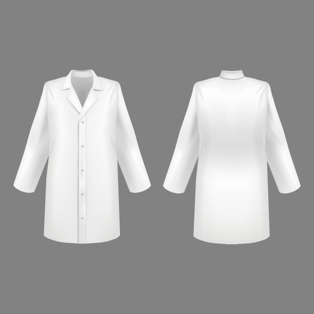 逼真3D白色医用实验服套装图片下载