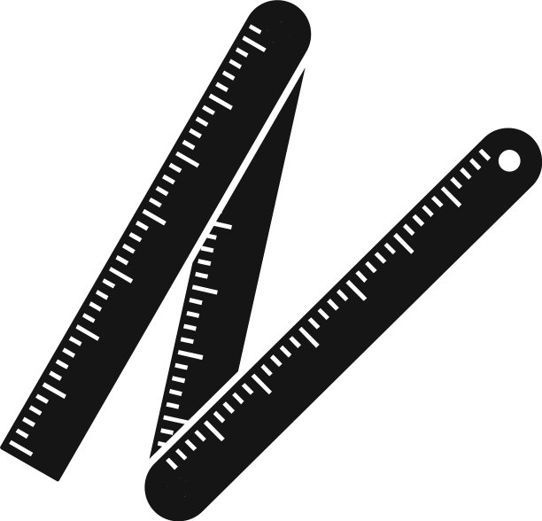 测量构造标尺图标简单风格图片下载