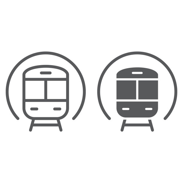 火车线路和标志图标铁路与旅行图片下载