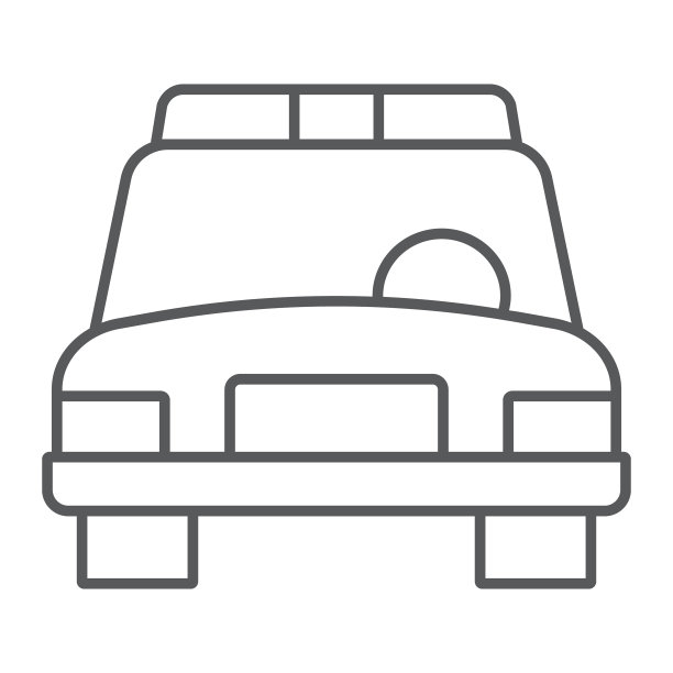 警车细线标志汽车和巡逻图片下载