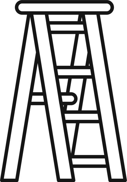 木梯图标轮廓风格图片下载