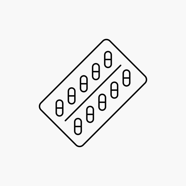 药丸药片包线图标图片下载