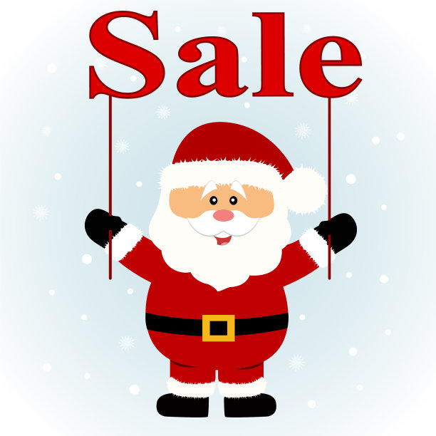 圣诞大甩卖，圣诞老人带着横幅图片下载