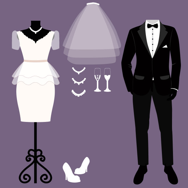 婚礼卡片和新娘的衣服图片下载