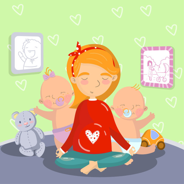 年轻孕妇放松在瑜伽莲花图片下载