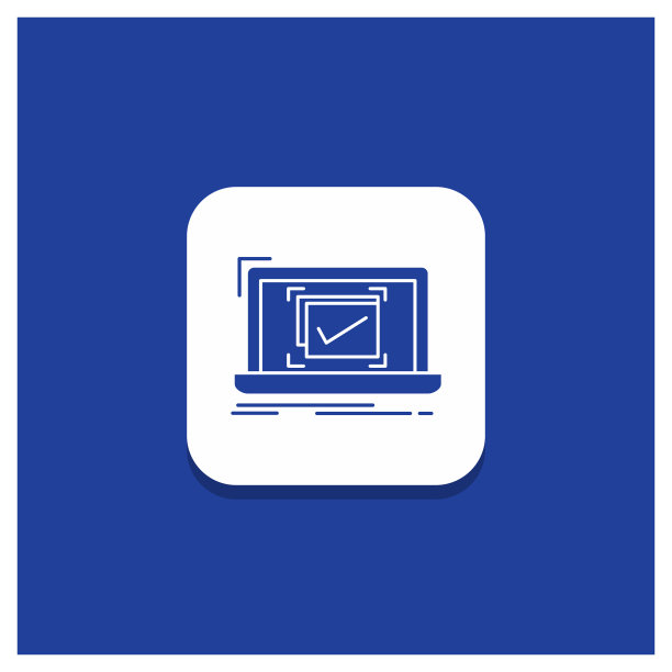 系统监控检查表的蓝色圆形按钮图片下载