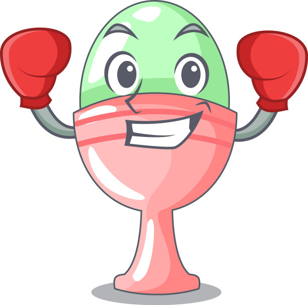 拳击煮蛋杯孤立吉祥物图片下载