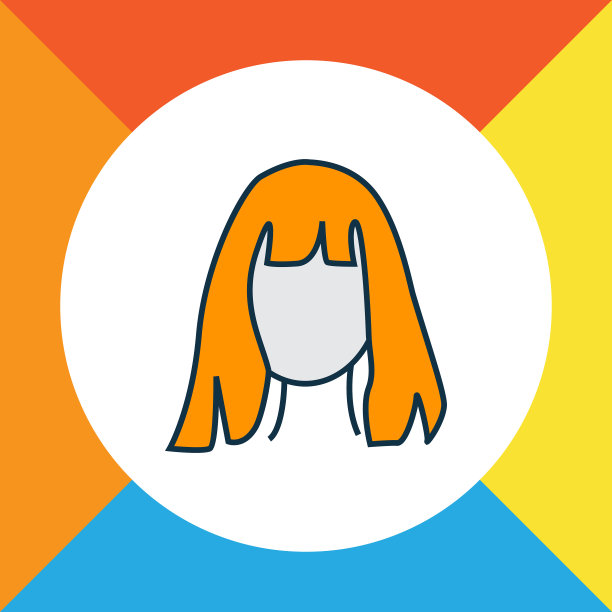 美发师图标彩色线条象征溢价图片下载