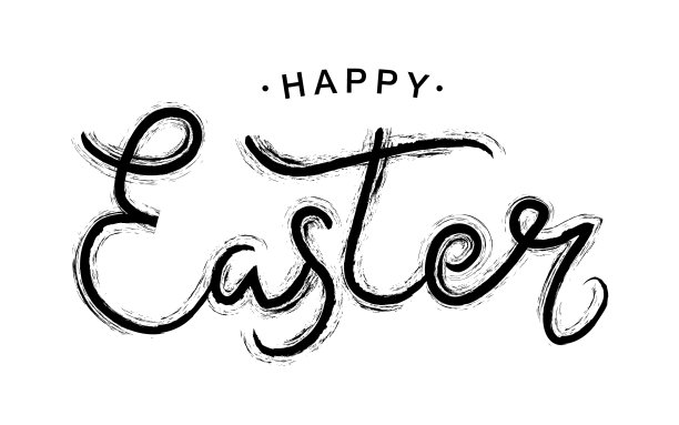 复活节快乐黑漆字图片下载
