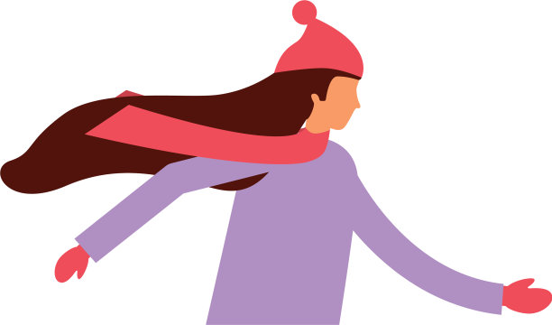 女人侧视图与冬天的衣服图片下载