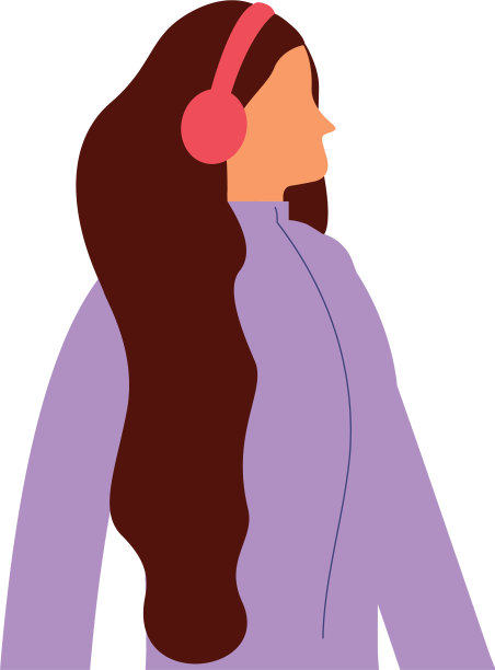 女人侧视图与冬天的衣服图片下载