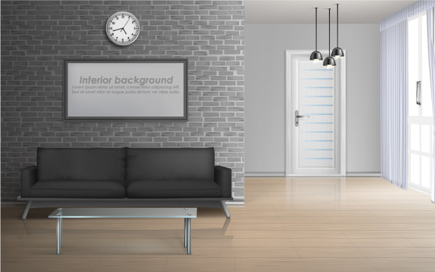 宽敞的客厅现实的室内图片下载