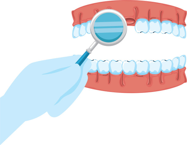 人的牙齿用放大镜图片下载