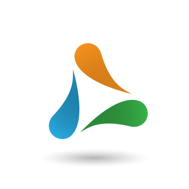 三个水滴形元素的抽象图标图片下载