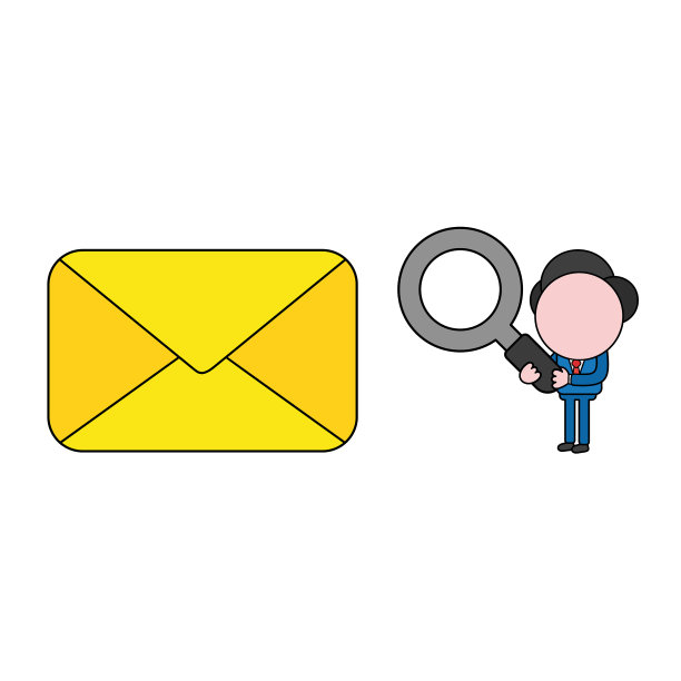 商人人物拿着放大镜图片下载