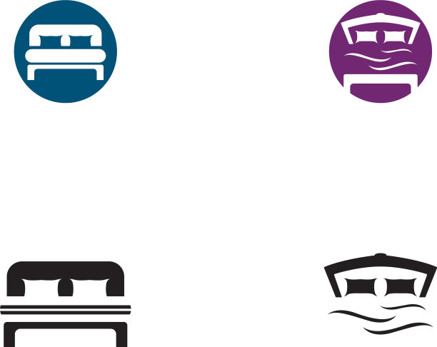 床的标志和酒店的商业标志图片下载