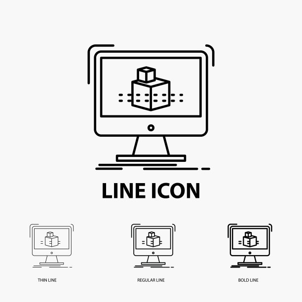 三维立方体三维造型草图图标在薄图片下载