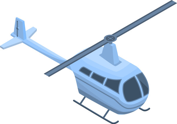 小型直升机图标等距风格图片下载