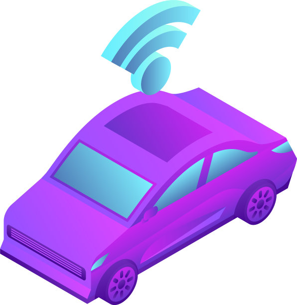 智能汽车图标等距风格图片下载