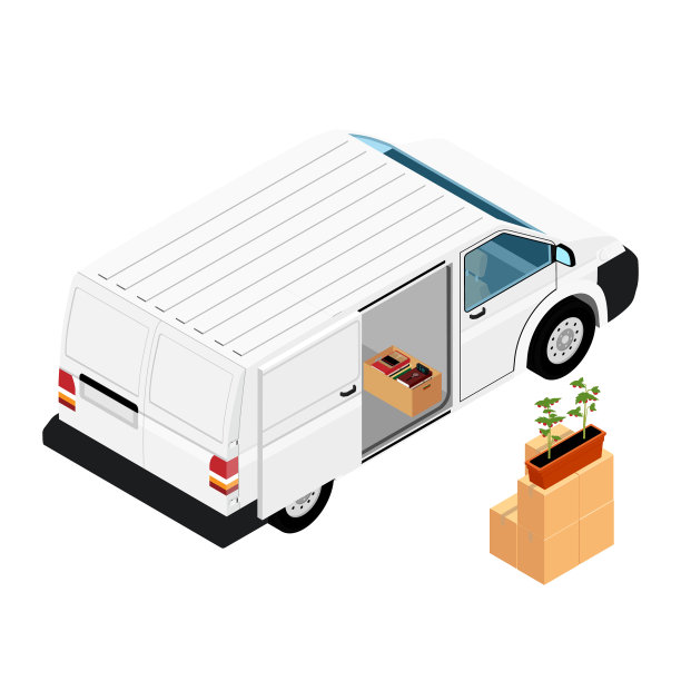 白色逼真的高细节货车图片下载