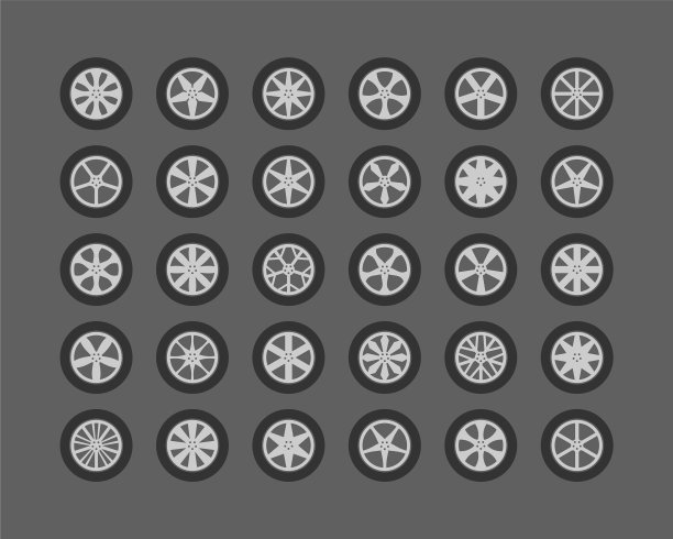 设置轮胎和车轮盘车轮车的图标图片下载