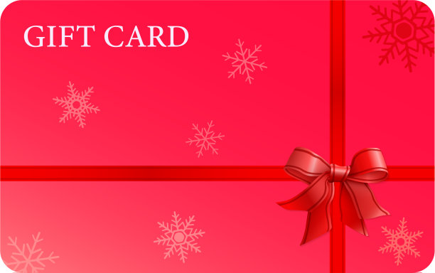 带丝带和蝴蝶结的红色礼品卡图片下载