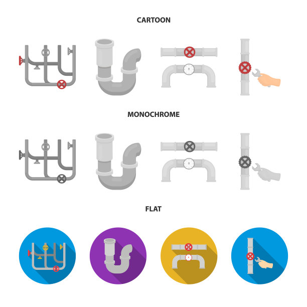 隔离对象管道和管道标志集图片下载