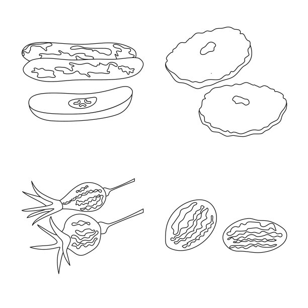 食物和生的符号集图片下载