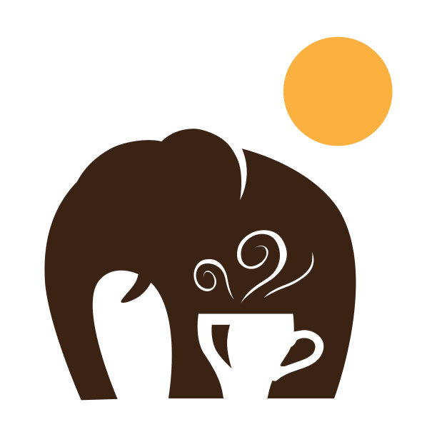 大象和一杯咖啡图片下载