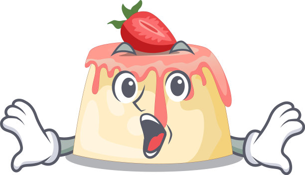 惊喜的自制草莓布丁图片下载