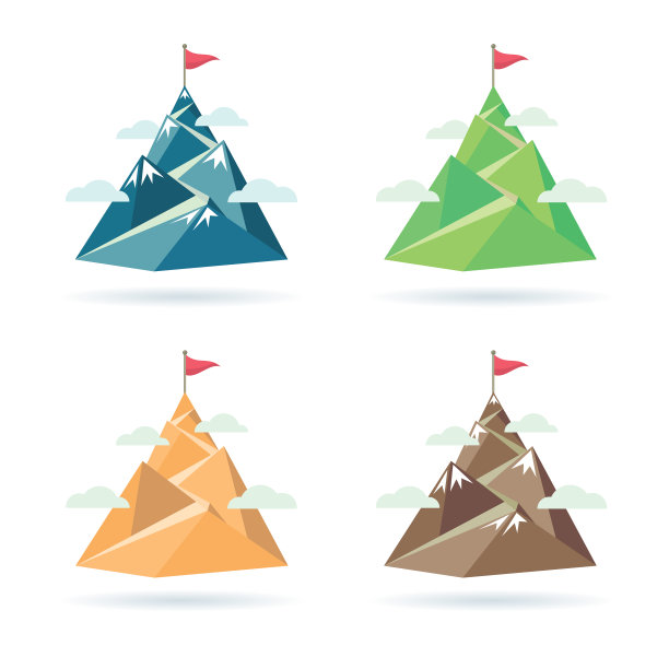 山顶上的旗帜图片下载